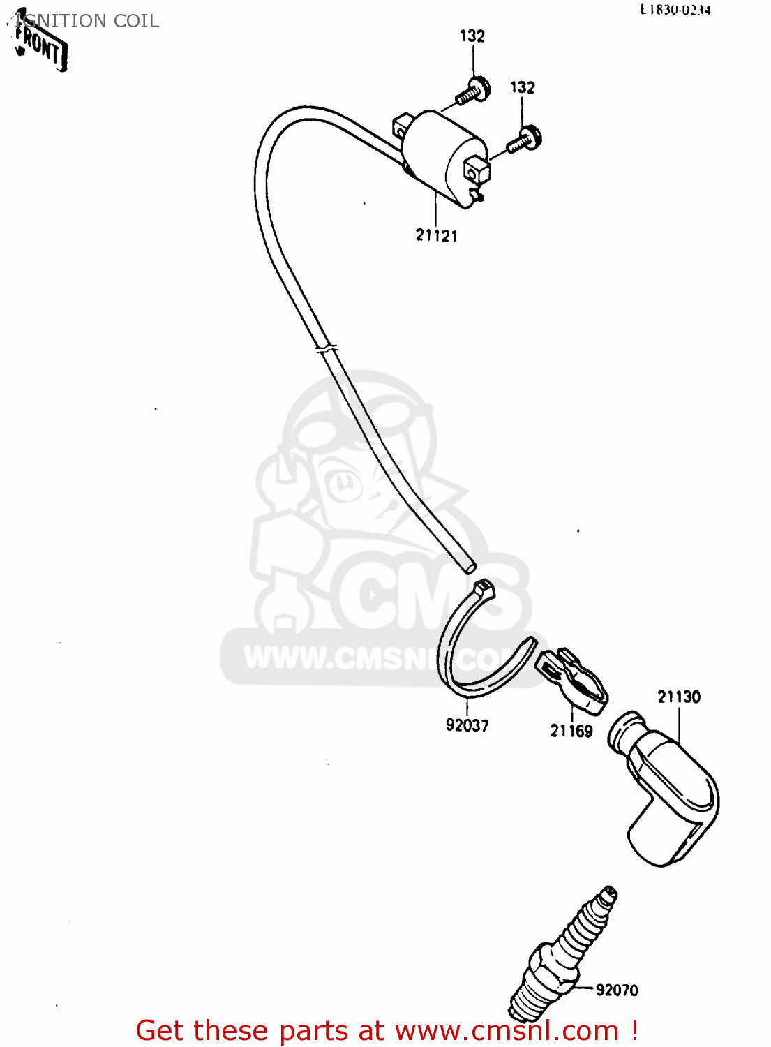IGNITION COIL KX80-K2 1987 WEST GERMANY