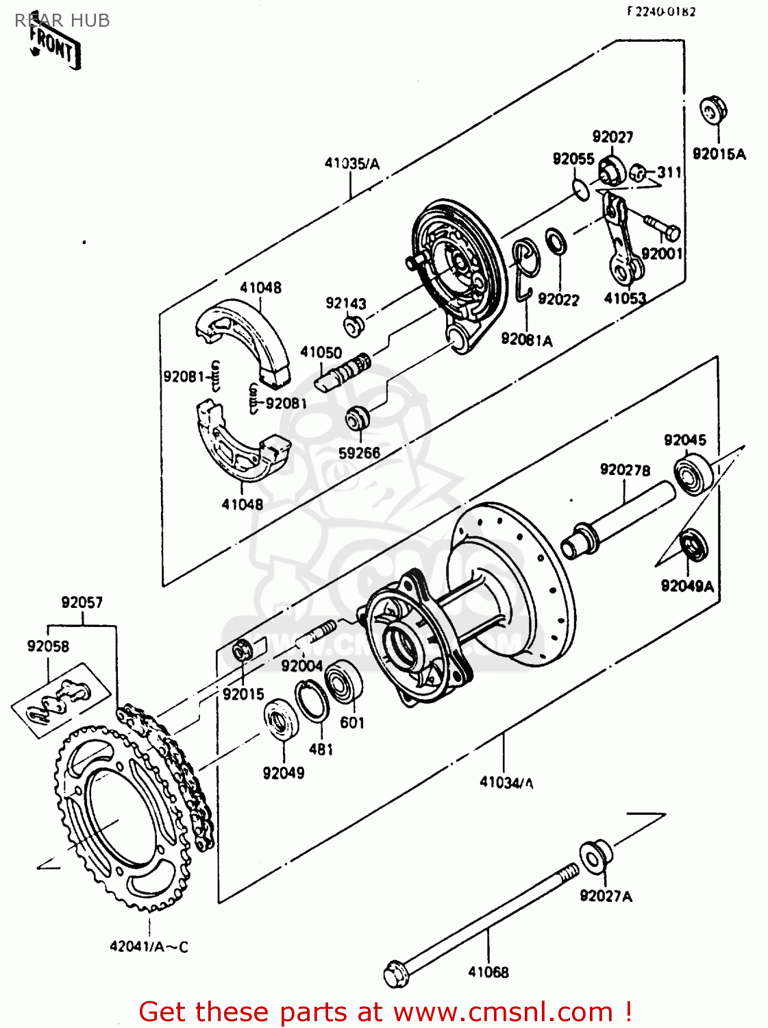 REAR HUB KX80-K2 1987 WEST GERMANY