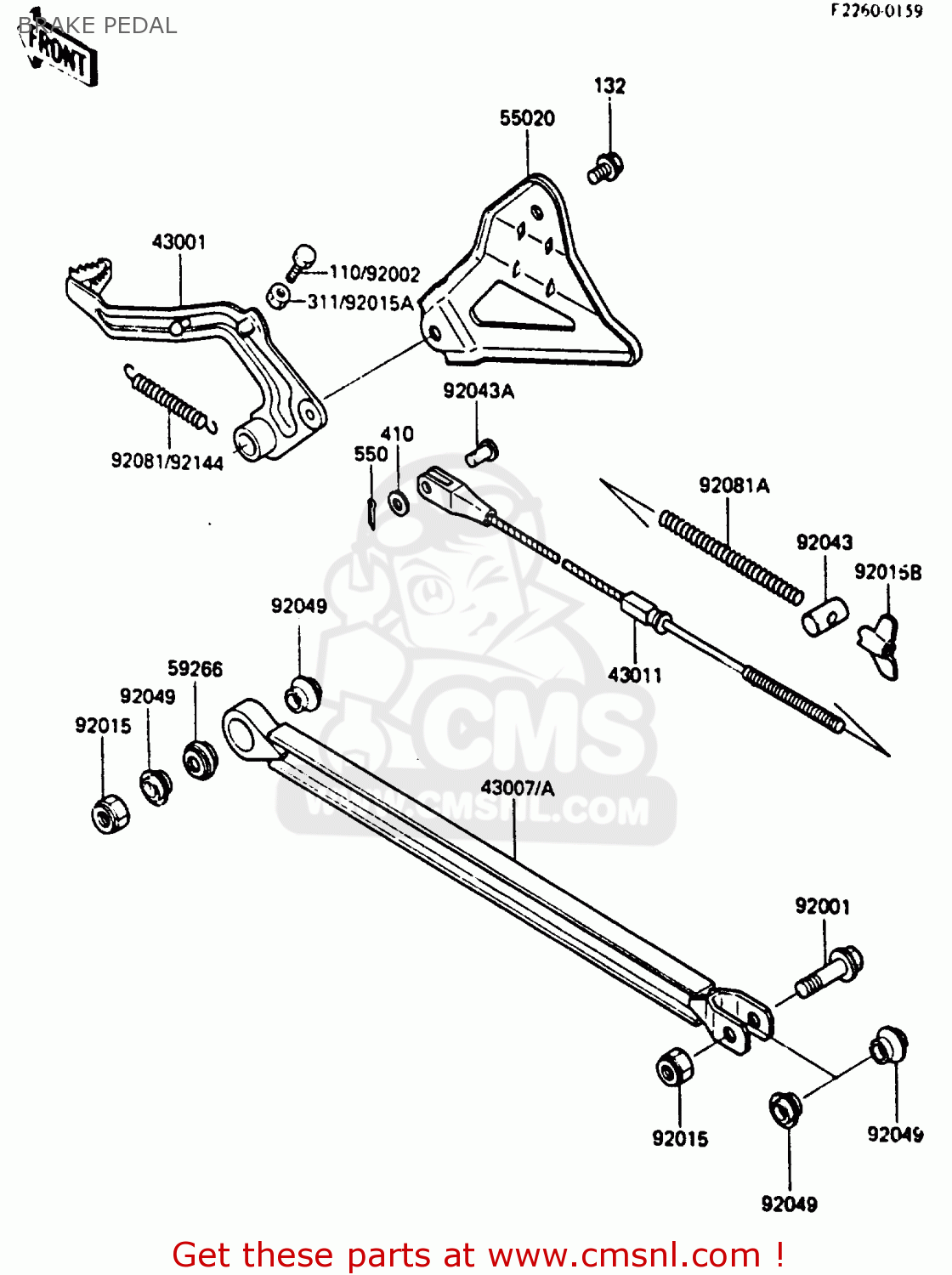 BRAKE PEDAL KX80-K2 1987 WEST GERMANY