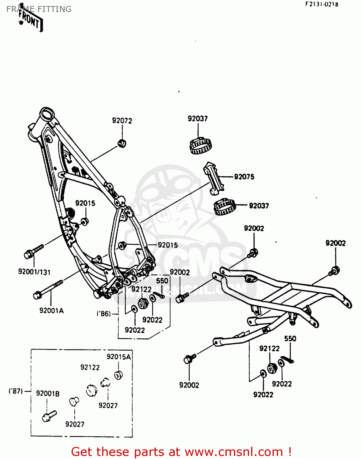 FRAME FITTING KX80-K2 1987 WEST GERMANY