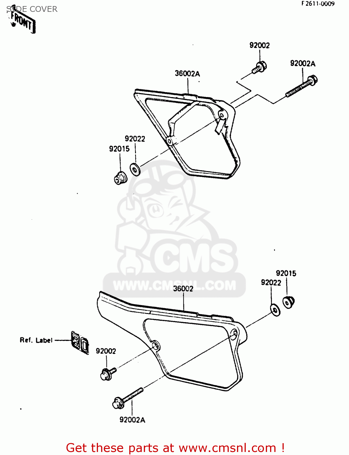 SIDE COVER KX80-K2 1987 WEST GERMANY