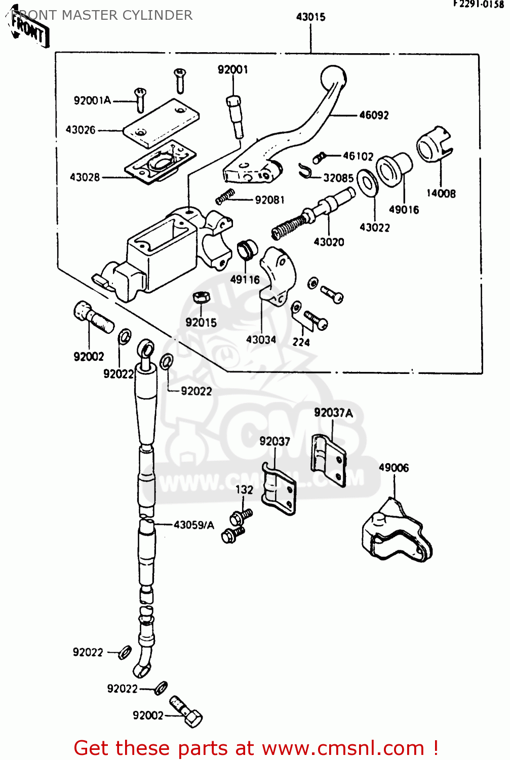 FRONT MASTER CYLINDER KX80-K2 1987 WEST GERMANY