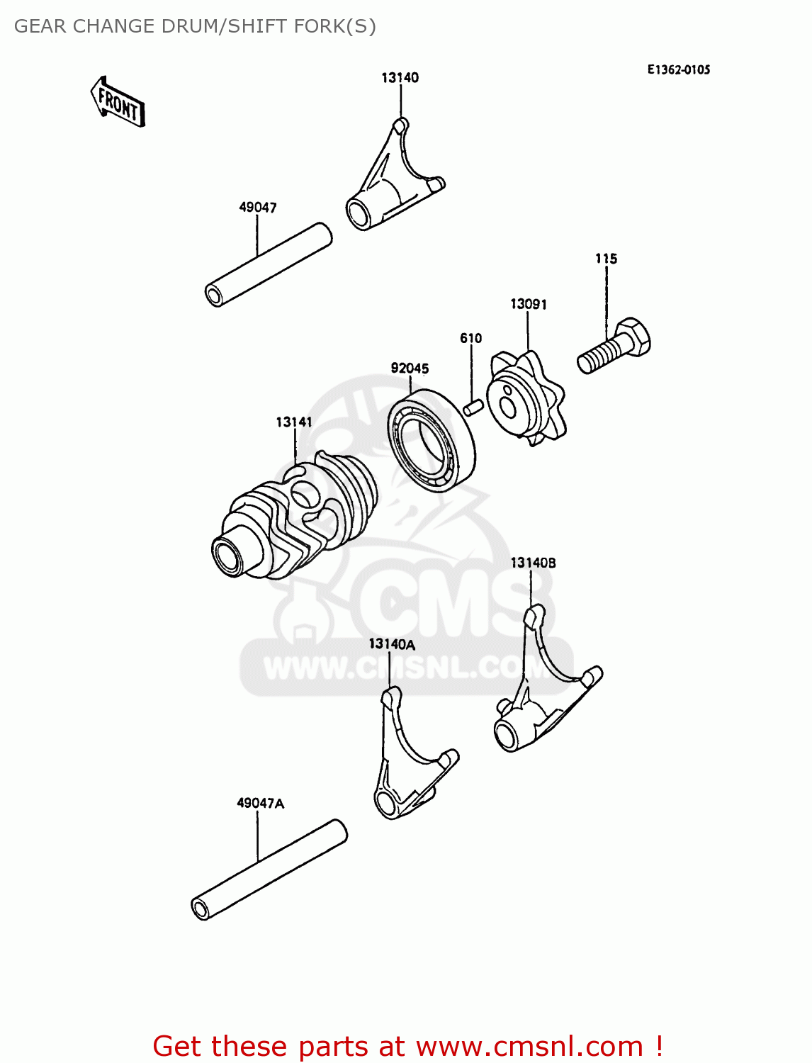 GEAR CHANGE DRUM/SHIFT FORK(S) KX80-L1 1988 UNITED KINGDOM AL