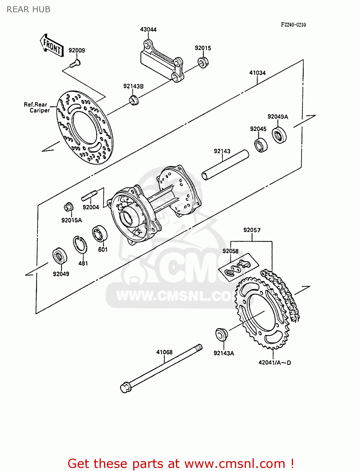 REAR HUB KX80-L1 1988 UNITED KINGDOM AL