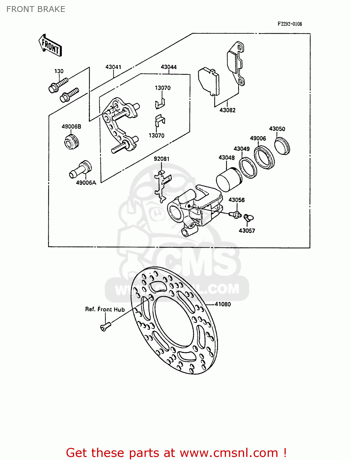 FRONT BRAKE KX80-L1 1988 UNITED KINGDOM AL