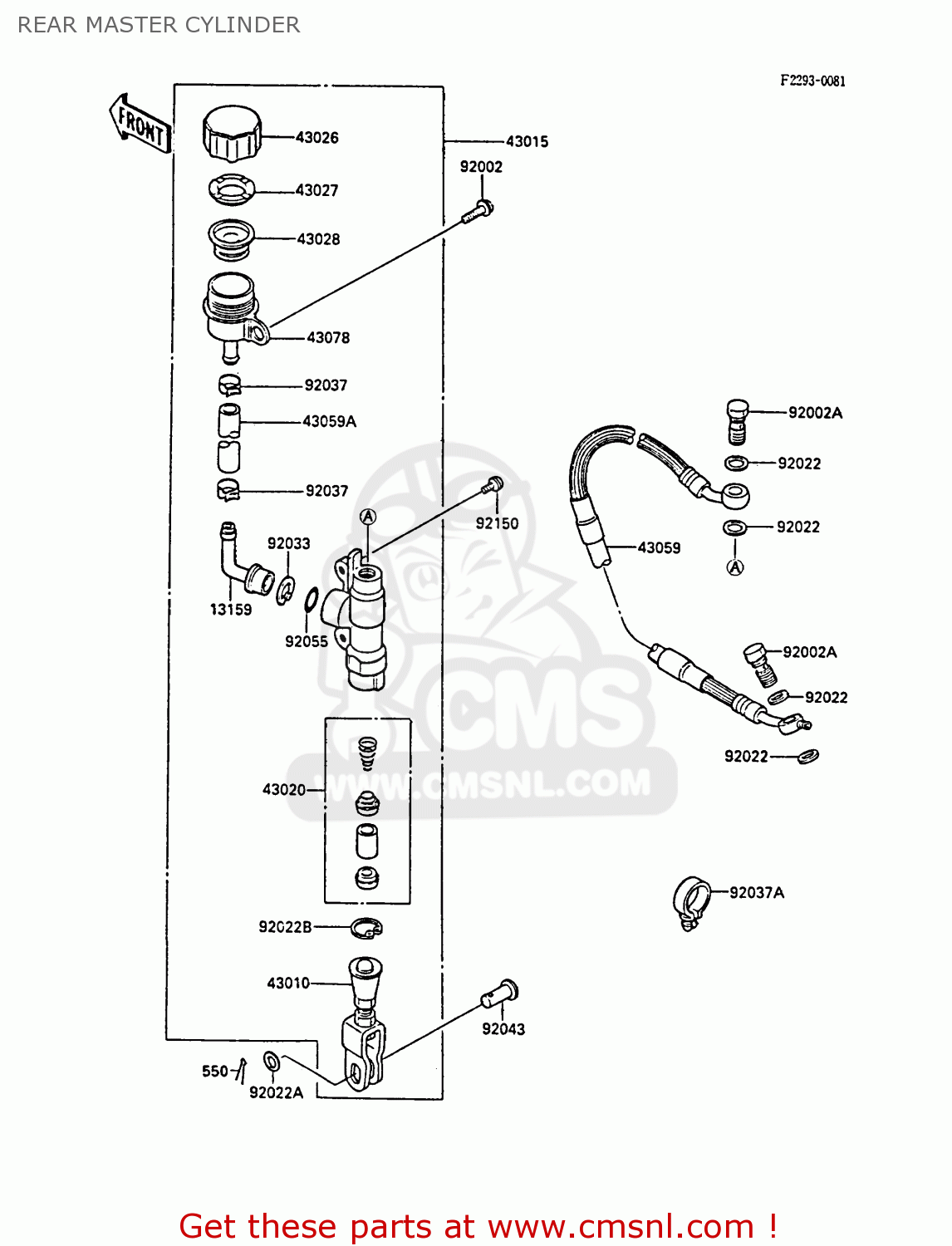 REAR MASTER CYLINDER KX80-L1 1988 UNITED KINGDOM AL