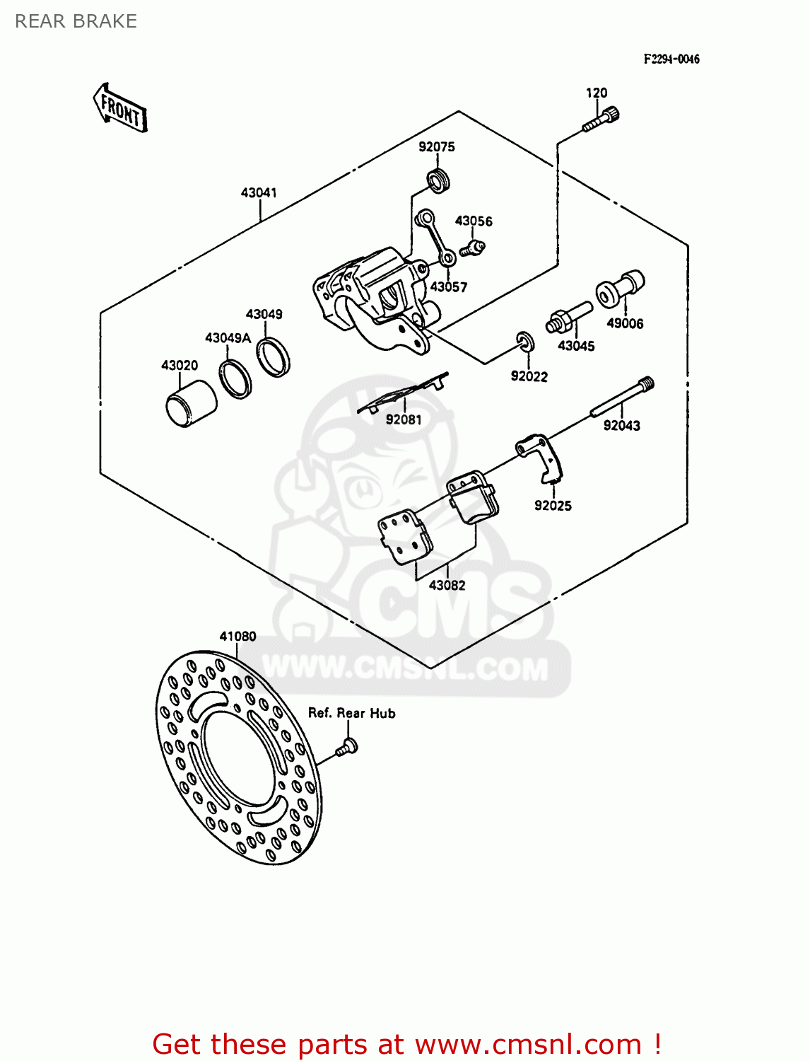 REAR BRAKE KX80-L1 1988 UNITED KINGDOM AL
