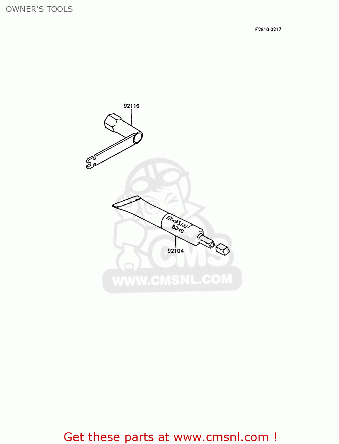 OWNER'S TOOLS KX80-L1 1988 UNITED KINGDOM AL