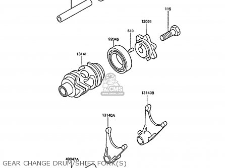 GEAR CHANGE DRUM/SHIFT FORK(S) - KX80-L1 1988 UNITED KINGDOM AL