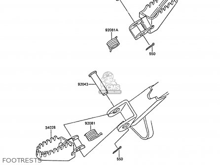 FOOTRESTS - KX80-L1 1988 UNITED KINGDOM AL