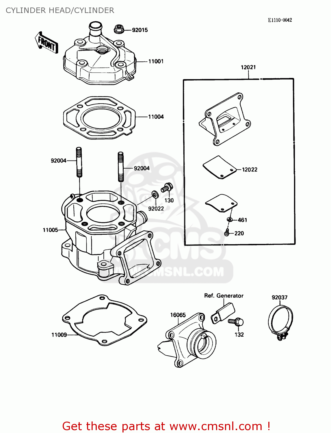 CYLINDER HEAD/CYLINDER KX80-L1 1988 USA CANADA