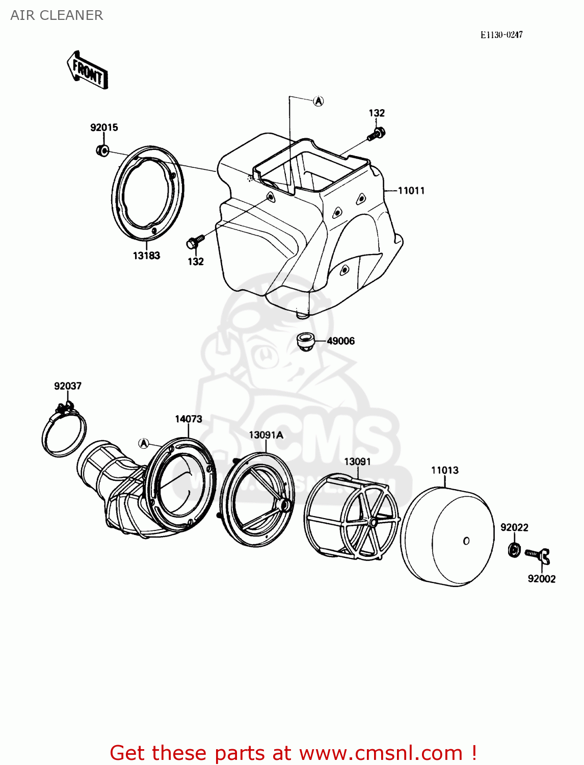 AIR CLEANER KX80-L1 1988 USA CANADA