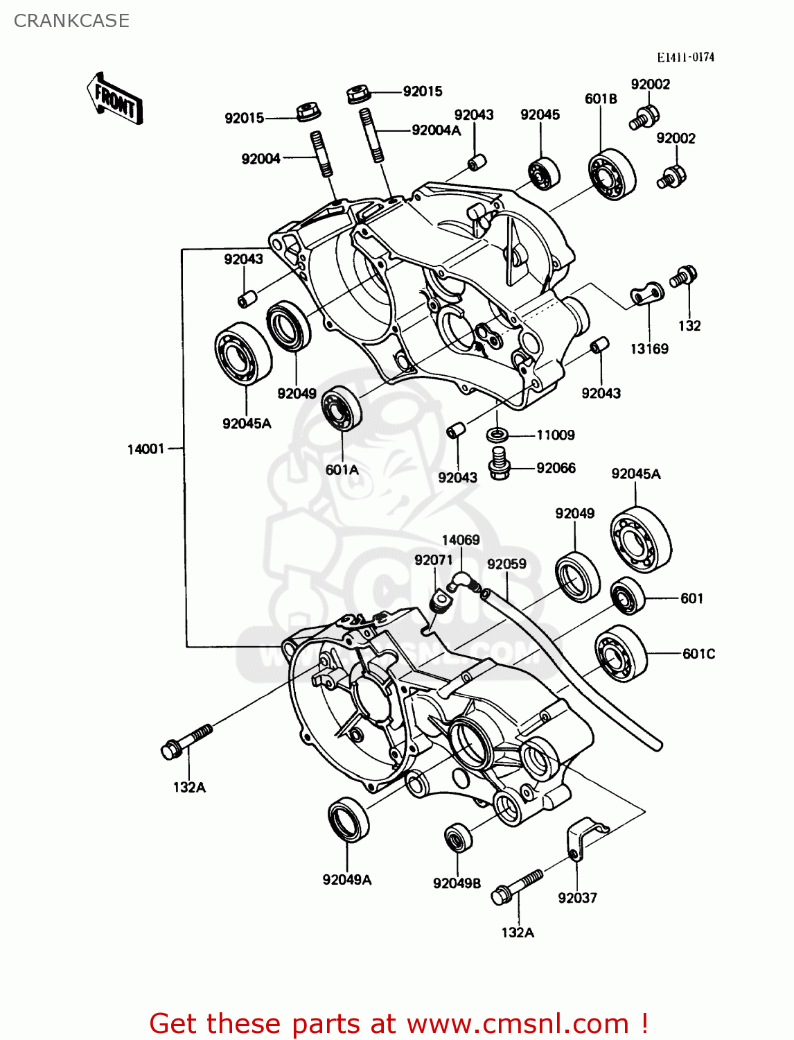 CRANKCASE KX80-L1 1988 USA CANADA