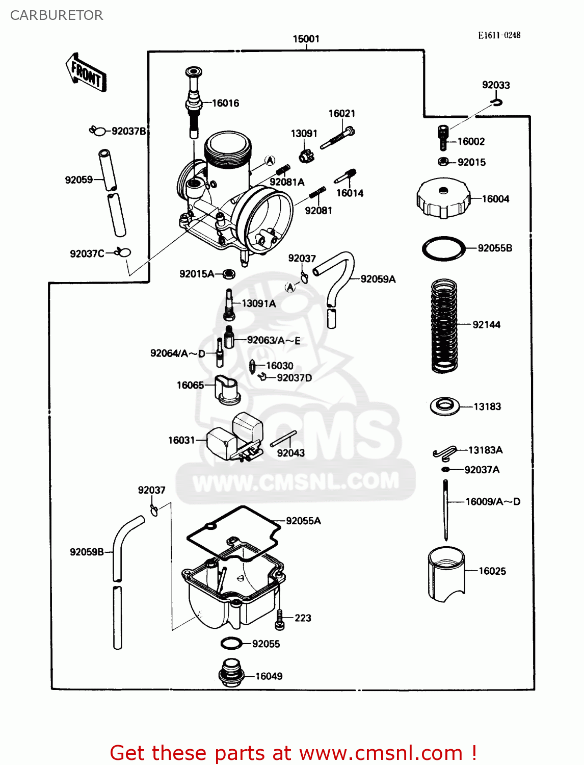 CARBURETOR KX80-L1 1988 USA CANADA
