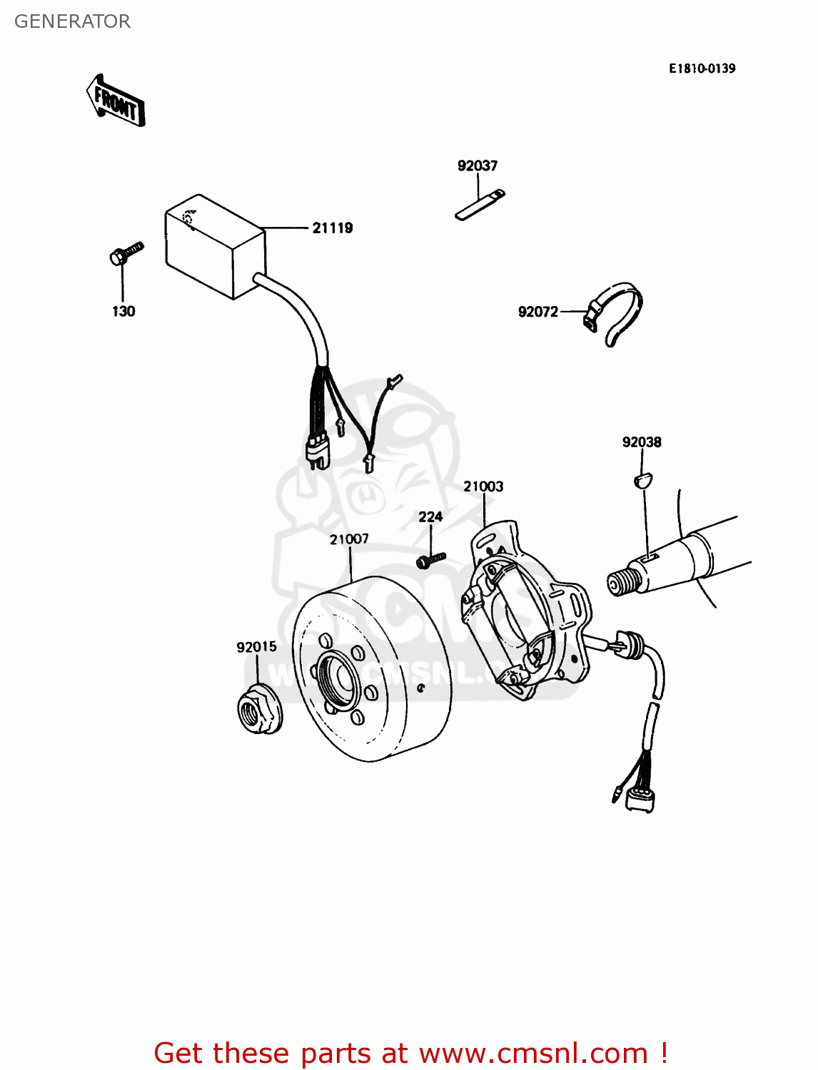 GENERATOR KX80-L1 1988 USA CANADA