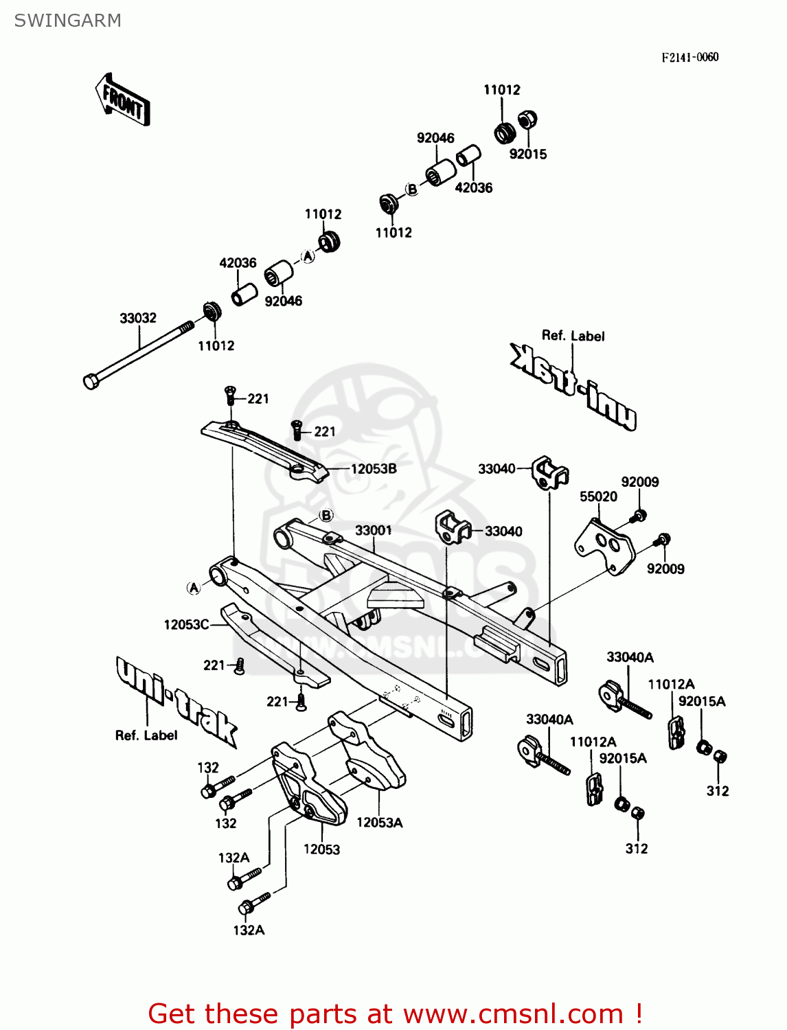 SWINGARM KX80-L1 1988 USA CANADA
