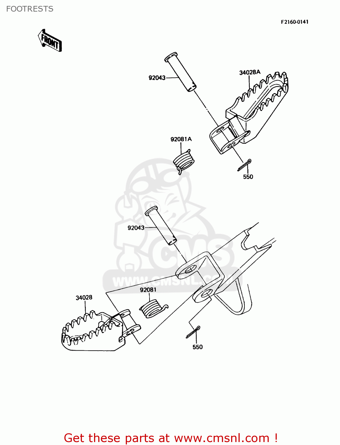 FOOTRESTS KX80-L1 1988 USA CANADA
