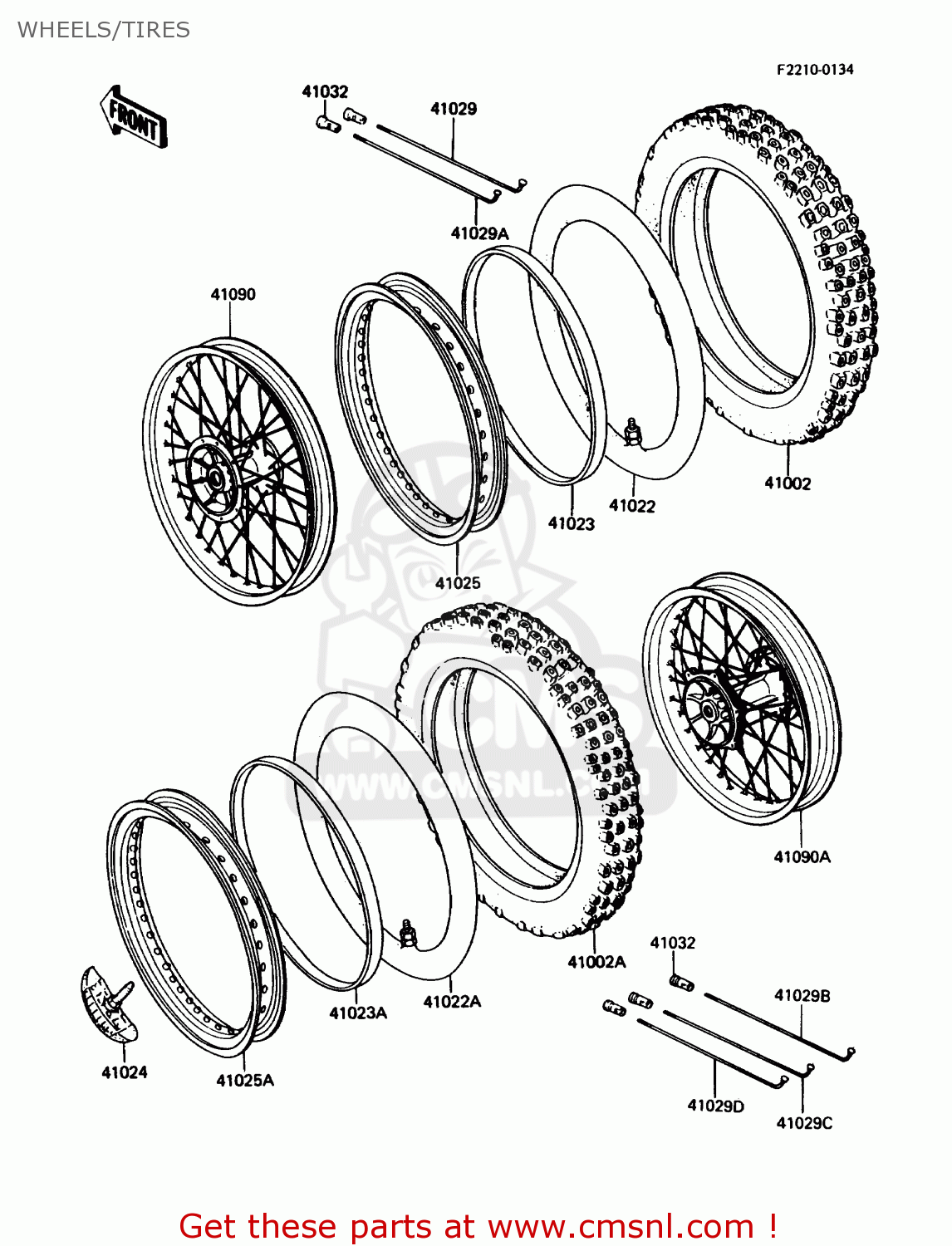 WHEELS/TIRES KX80-L1 1988 USA CANADA