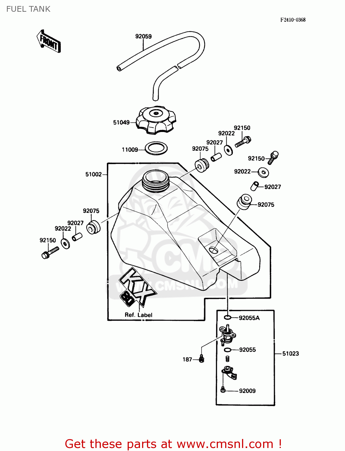 FUEL TANK KX80-L1 1988 USA CANADA