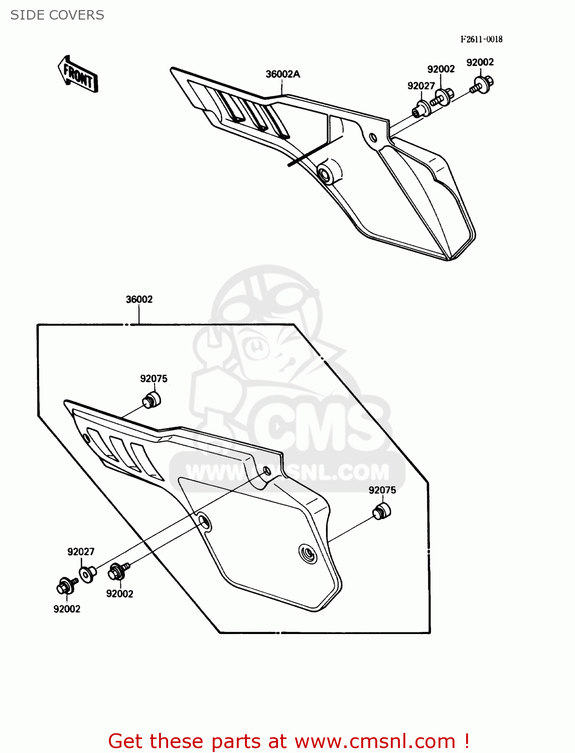 SIDE COVERS KX80-L1 1988 USA CANADA