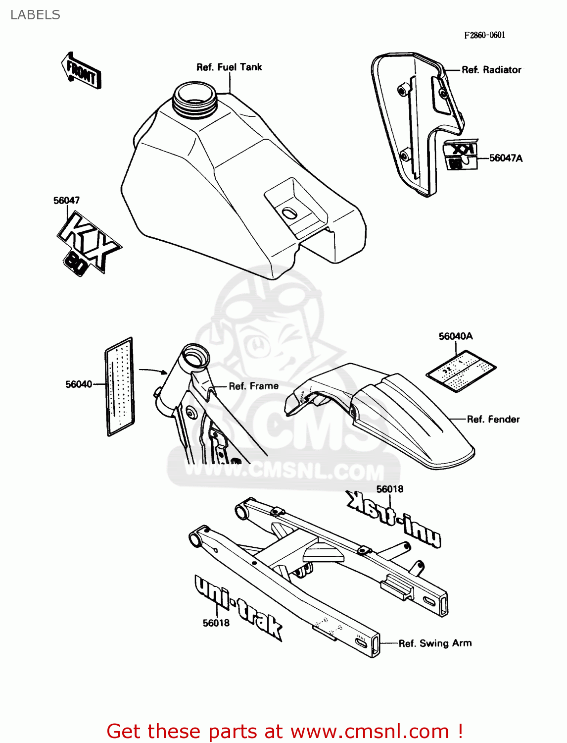 LABELS KX80-L1 1988 USA CANADA