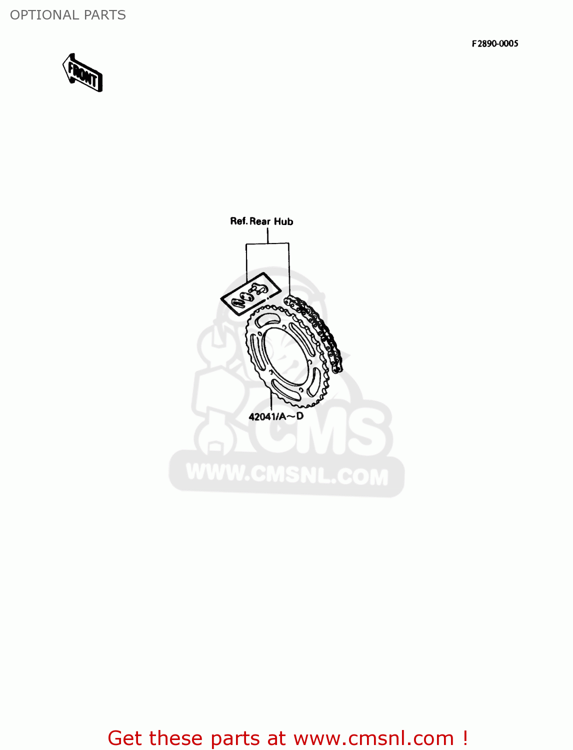 OPTIONAL PARTS KX80-L1 1988 USA CANADA