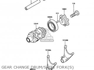 GEAR CHANGE DRUM/SHIFT FORK(S) - KX80-L1 1988 USA CANADA