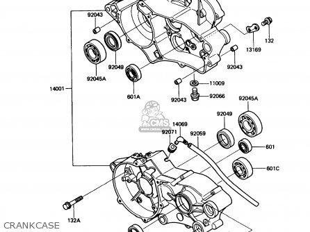 CRANKCASE - KX80-L1 1988 USA CANADA