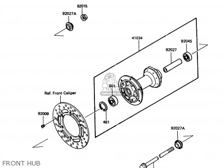 FRONT HUB - KX80-L1 1988 USA CANADA