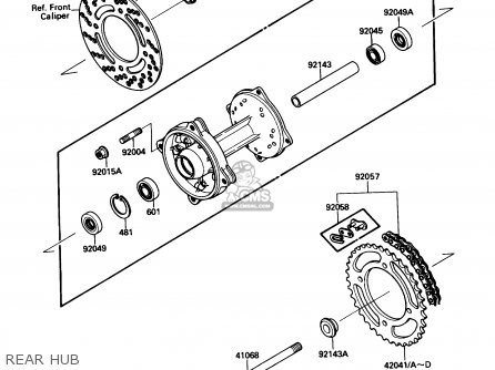 REAR HUB - KX80-L1 1988 USA CANADA