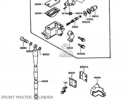 FRONT MASTER CYLINDER - KX80-L1 1988 USA CANADA