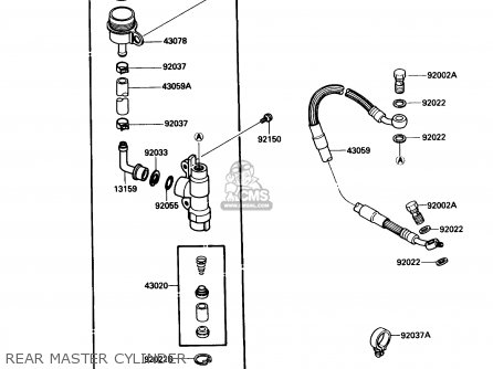 REAR MASTER CYLINDER - KX80-L1 1988 USA CANADA