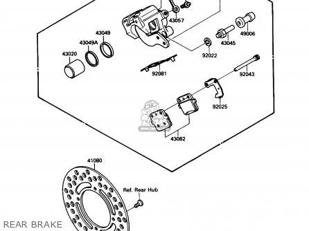 REAR BRAKE - KX80-L1 1988 USA CANADA