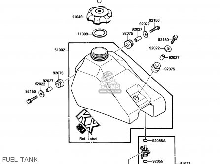 FUEL TANK - KX80-L1 1988 USA CANADA