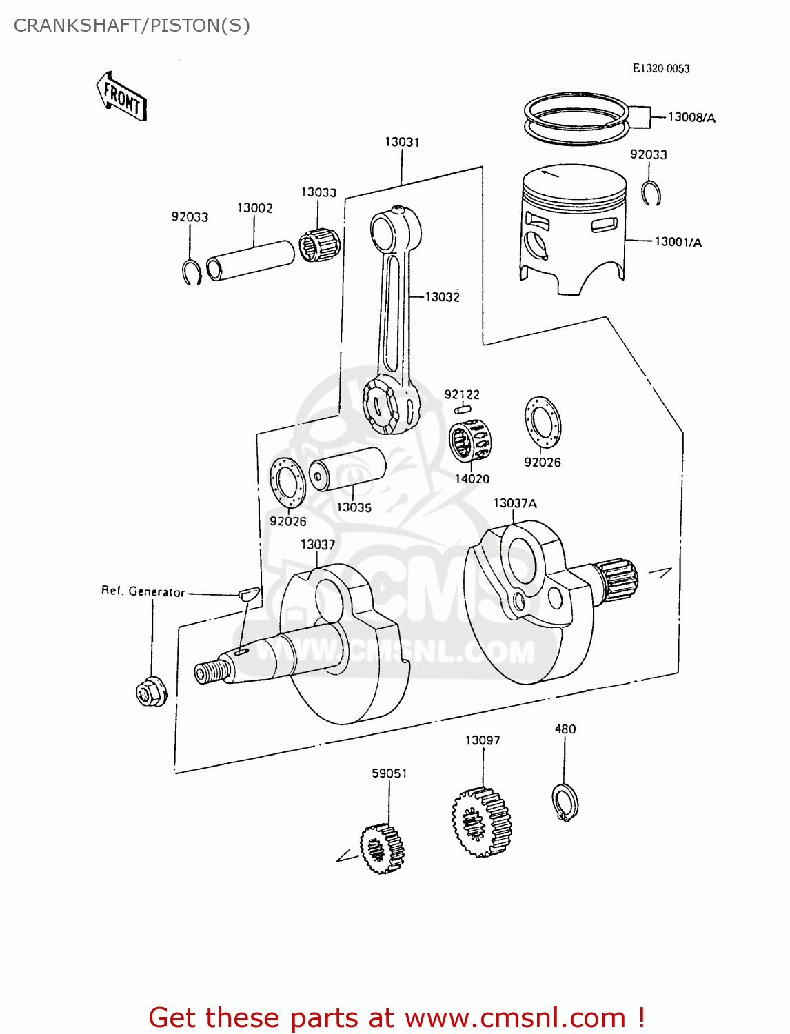 CRANKSHAFT/PISTON(S) KX80-L2 1989 UNITED KINGDOM AL
