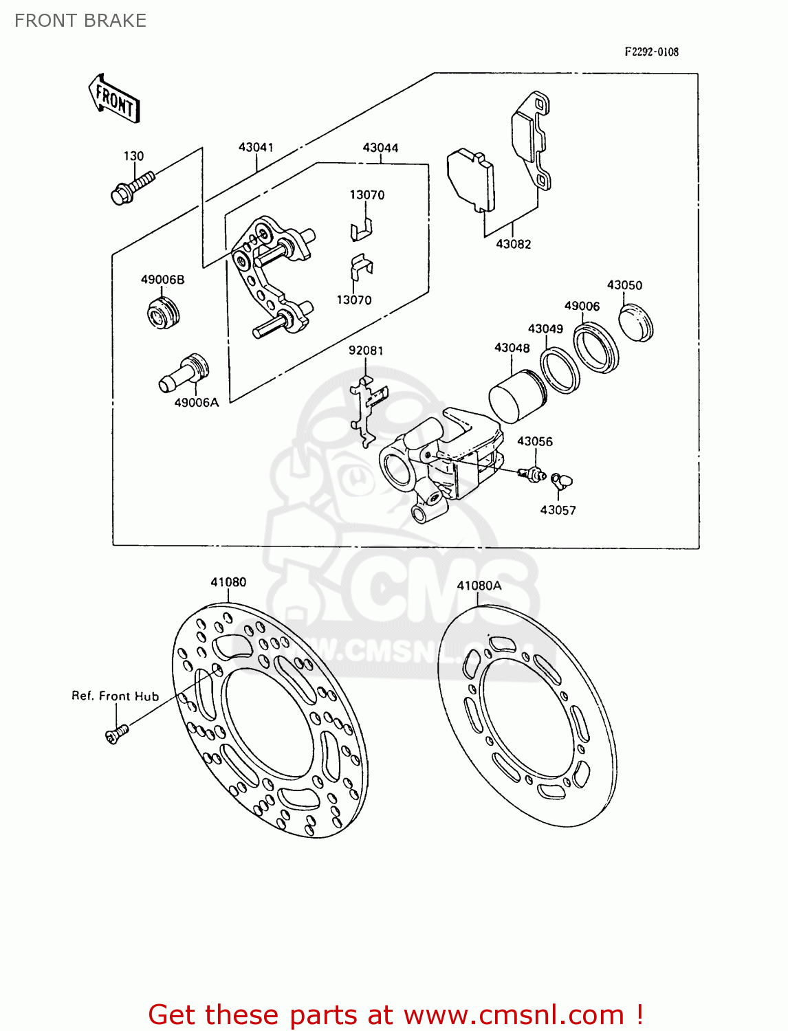 FRONT BRAKE KX80-L2 1989 UNITED KINGDOM AL
