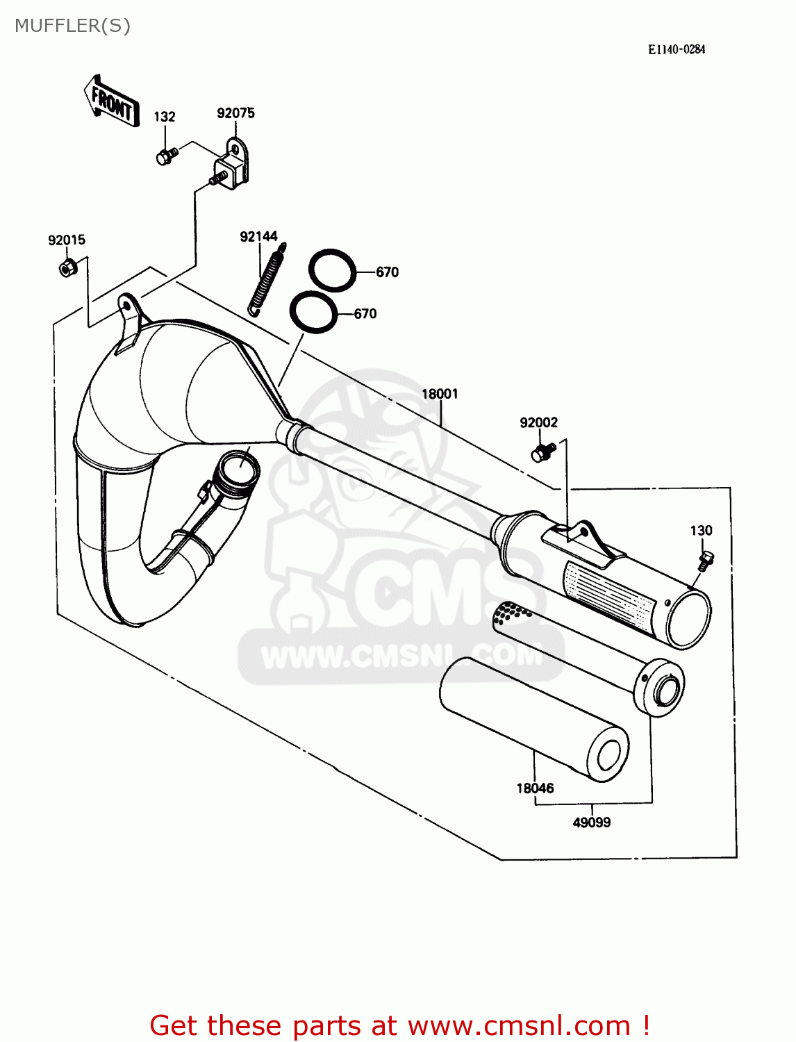 MUFFLER(S) KX80-L2 1989 USA CANADA