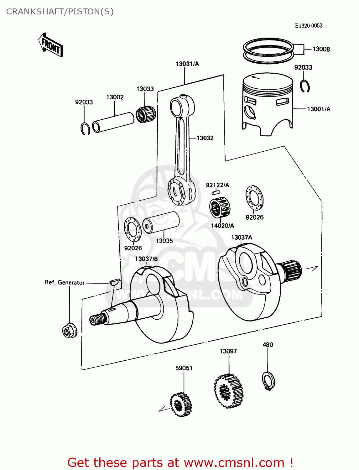 CRANKSHAFT/PISTON(S) KX80-L2 1989 USA CANADA