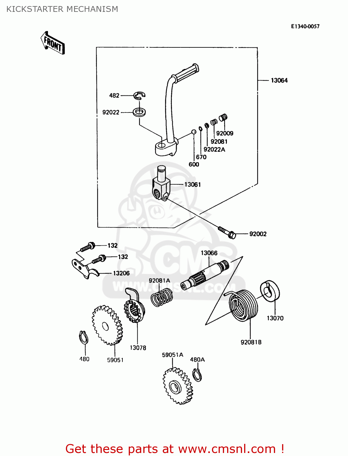 KICKSTARTER MECHANISM KX80-L2 1989 USA CANADA