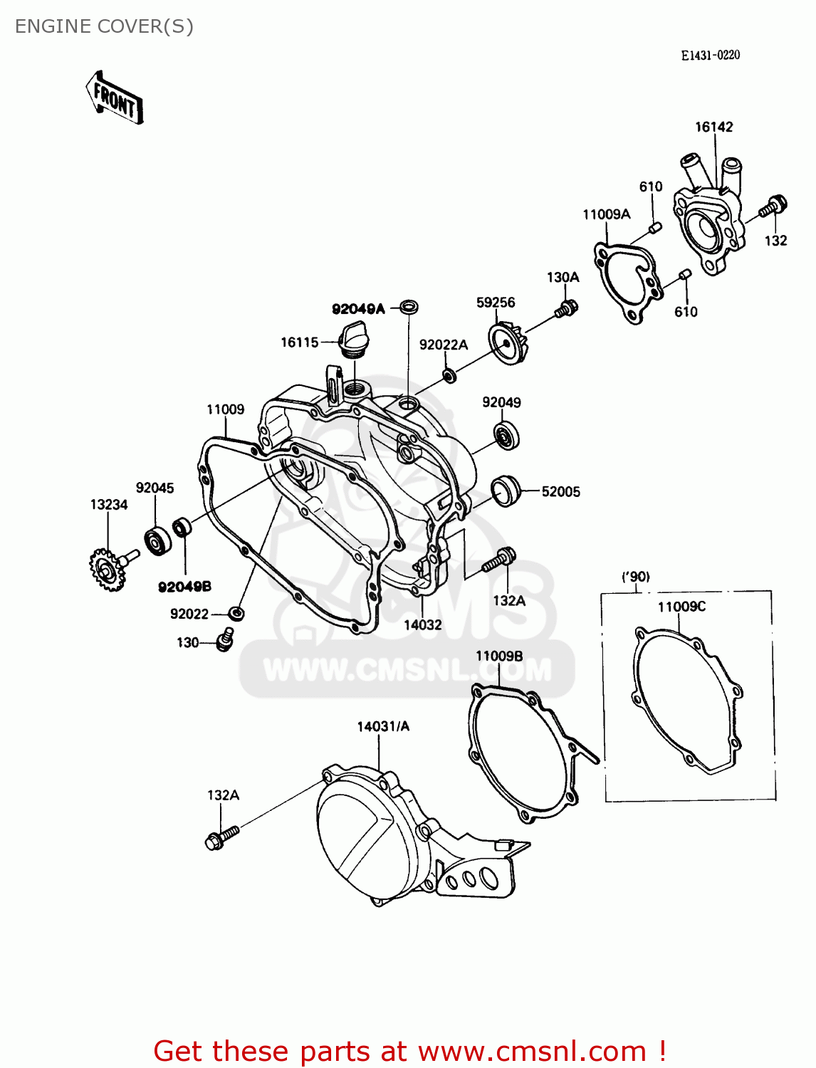 ENGINE COVER(S) KX80-L2 1989 USA CANADA