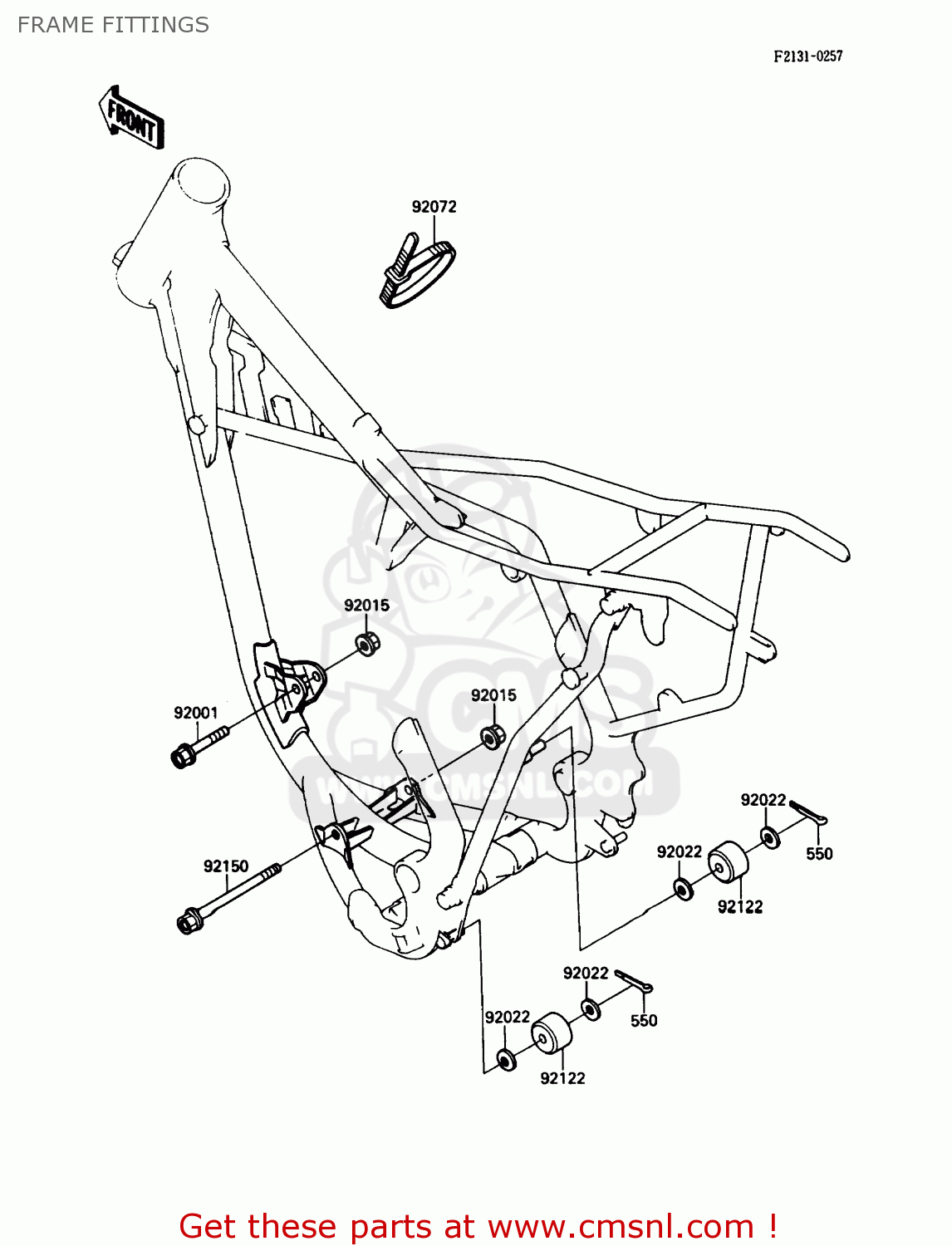 FRAME FITTINGS KX80-L2 1989 USA CANADA