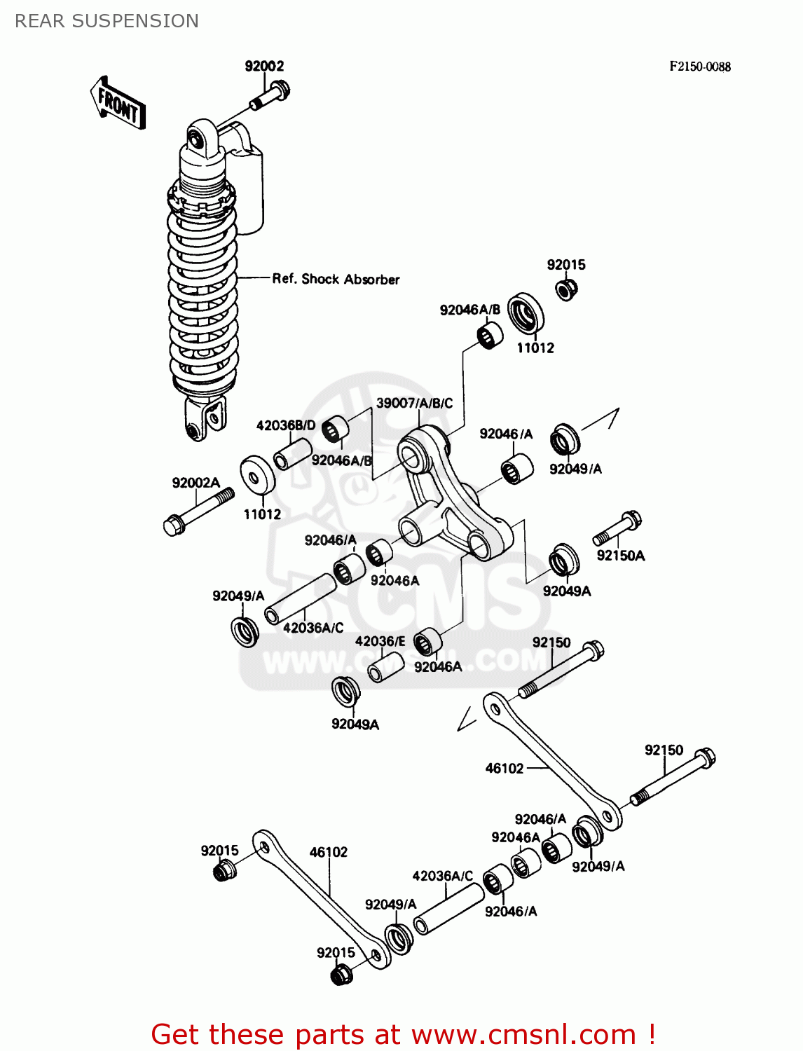 REAR SUSPENSION KX80-L2 1989 USA CANADA