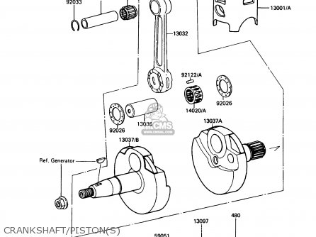 CRANKSHAFT/PISTON(S) - KX80-L2 1989 USA CANADA