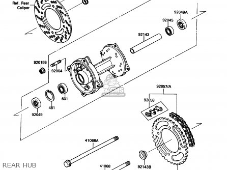 REAR HUB - KX80-L2 1989 USA CANADA