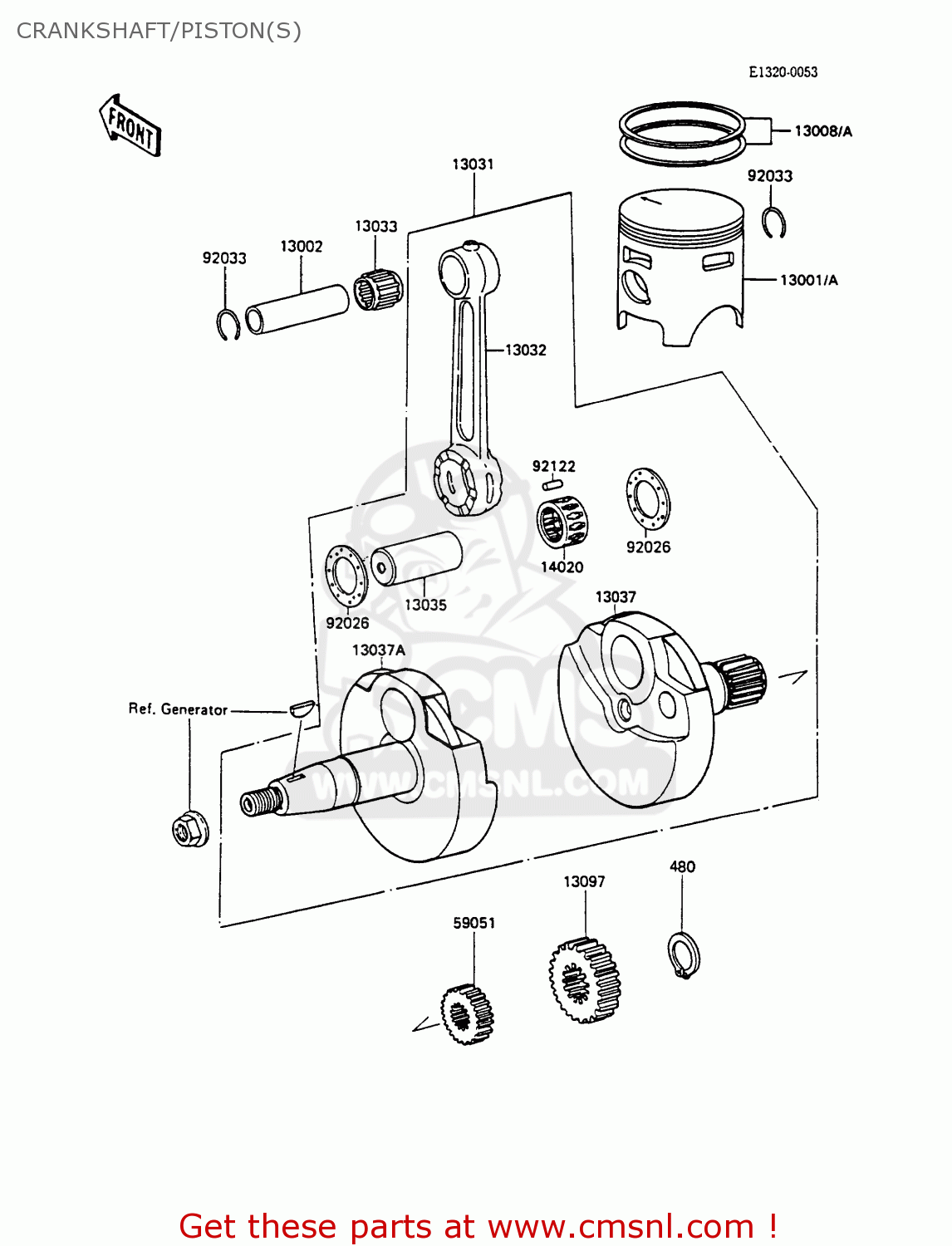 CRANKSHAFT/PISTON(S) KX80-L3 1990 UNITED KINGDOM AL