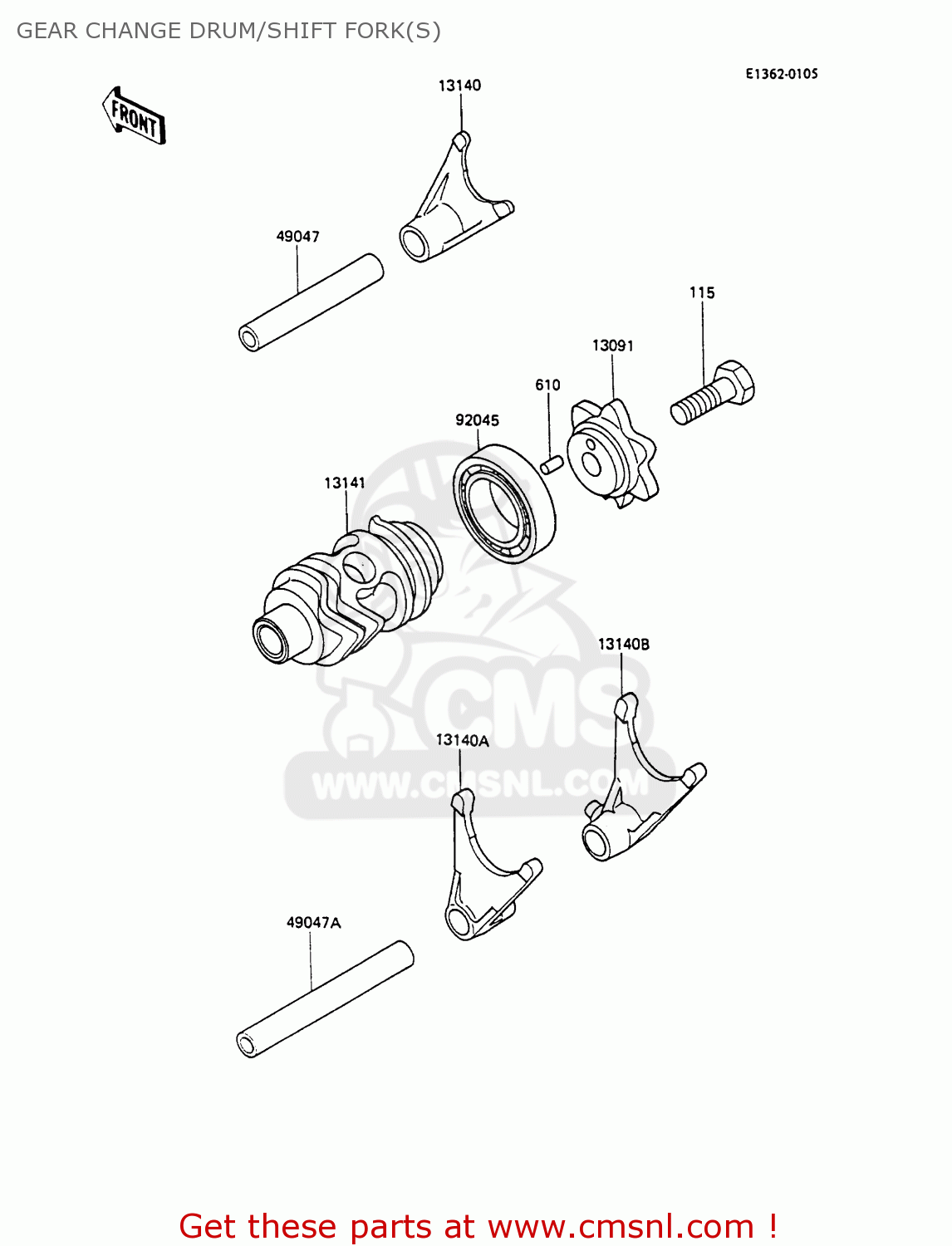 GEAR CHANGE DRUM/SHIFT FORK(S) KX80-L3 1990 UNITED KINGDOM AL