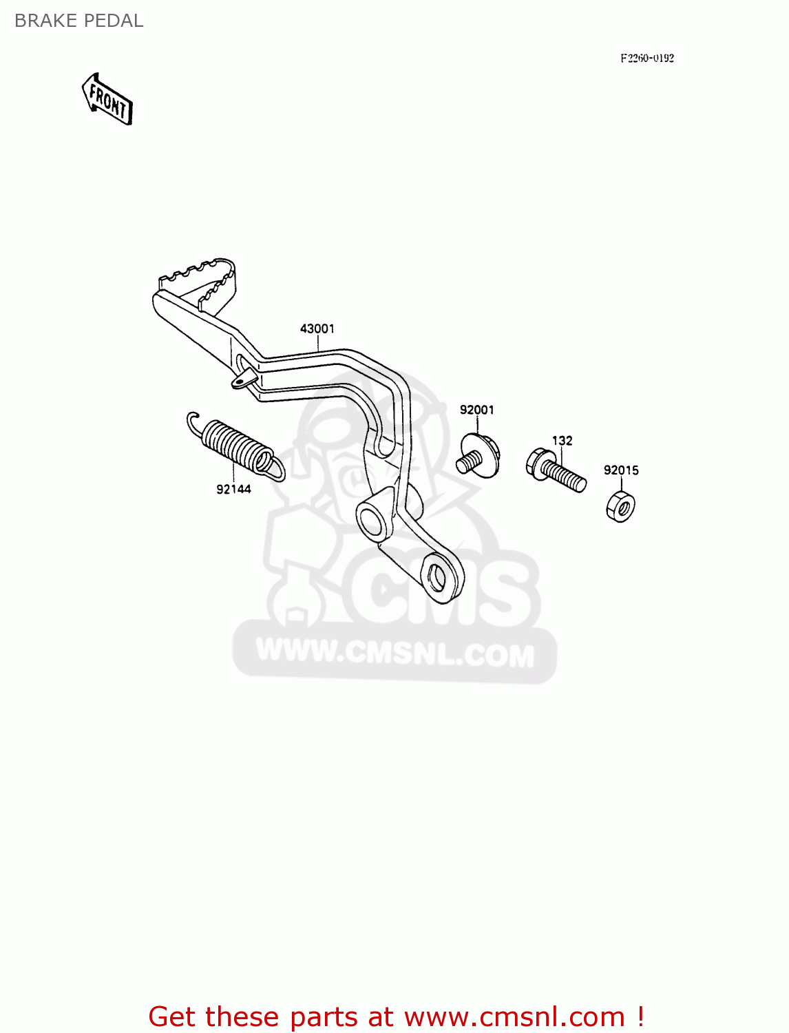 BRAKE PEDAL KX80-L3 1990 UNITED KINGDOM AL