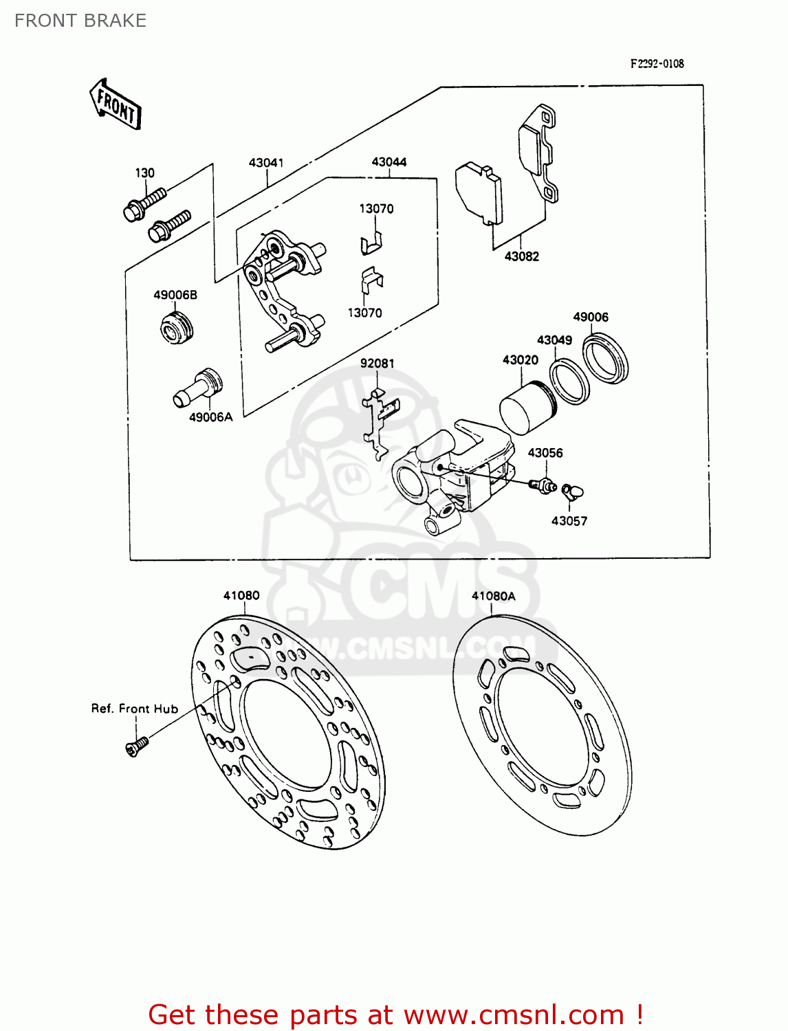 FRONT BRAKE KX80-L3 1990 UNITED KINGDOM AL