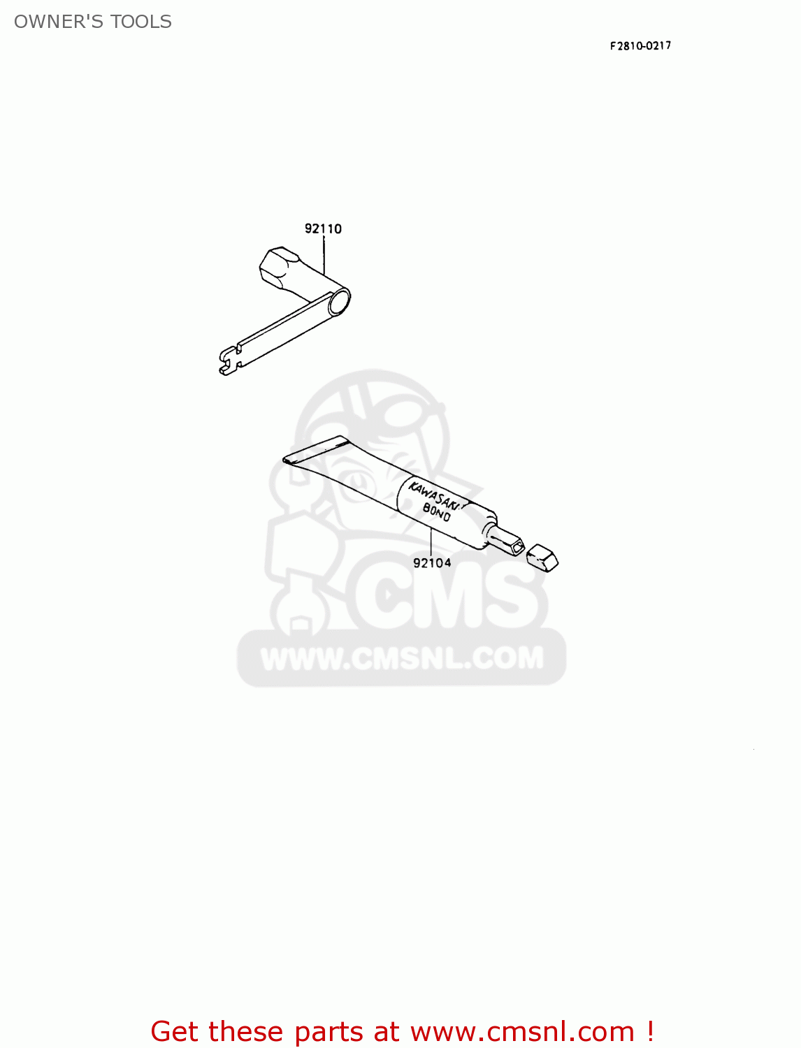 OWNER'S TOOLS KX80-L3 1990 UNITED KINGDOM AL