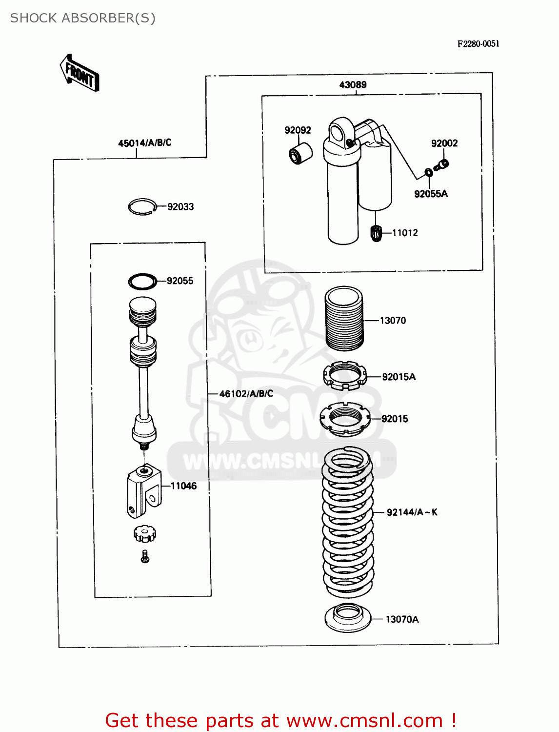 SHOCK ABSORBER(S) KX80-L3 1990 USA CANADA